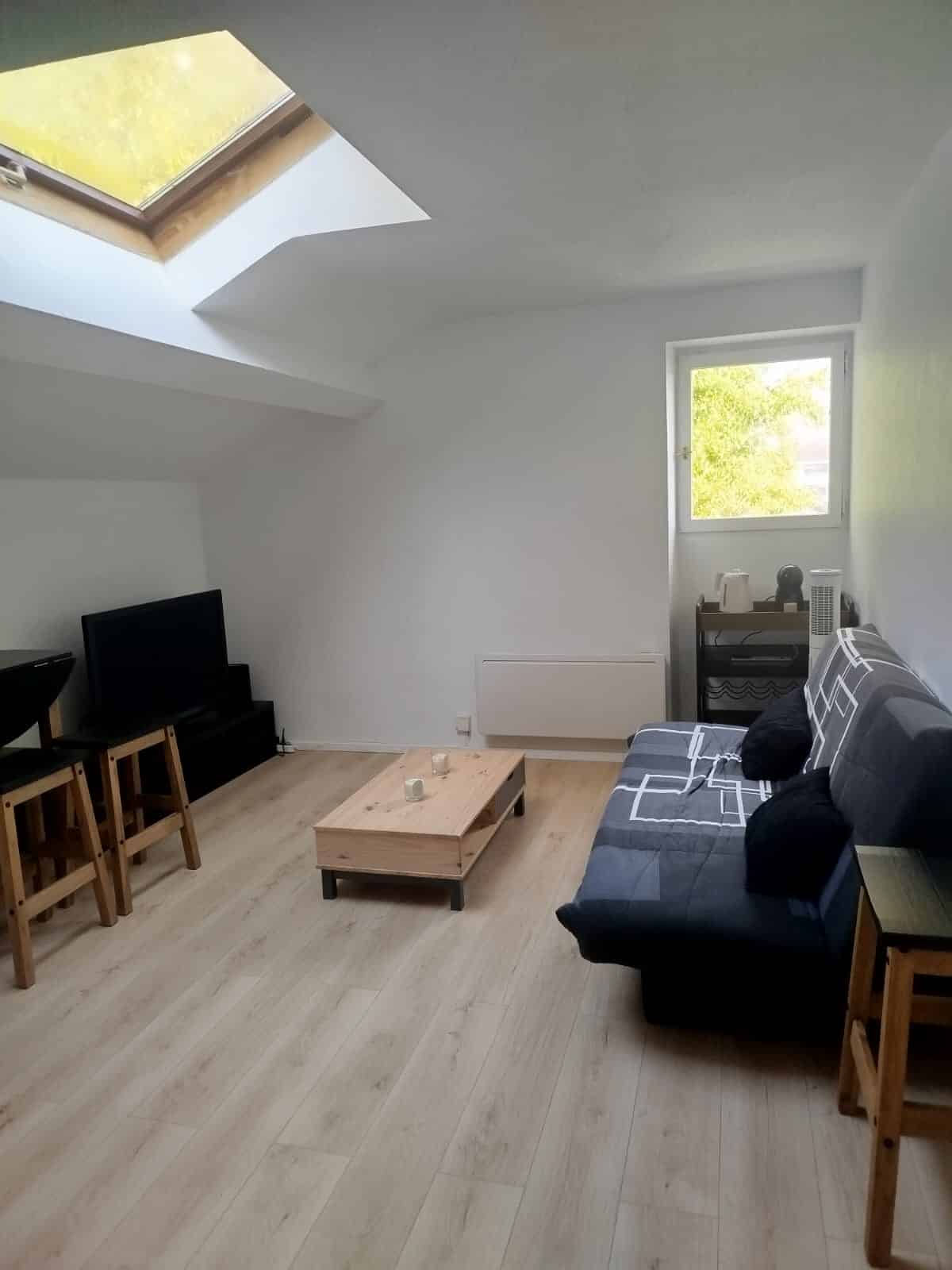 Salon lumineux avec velux